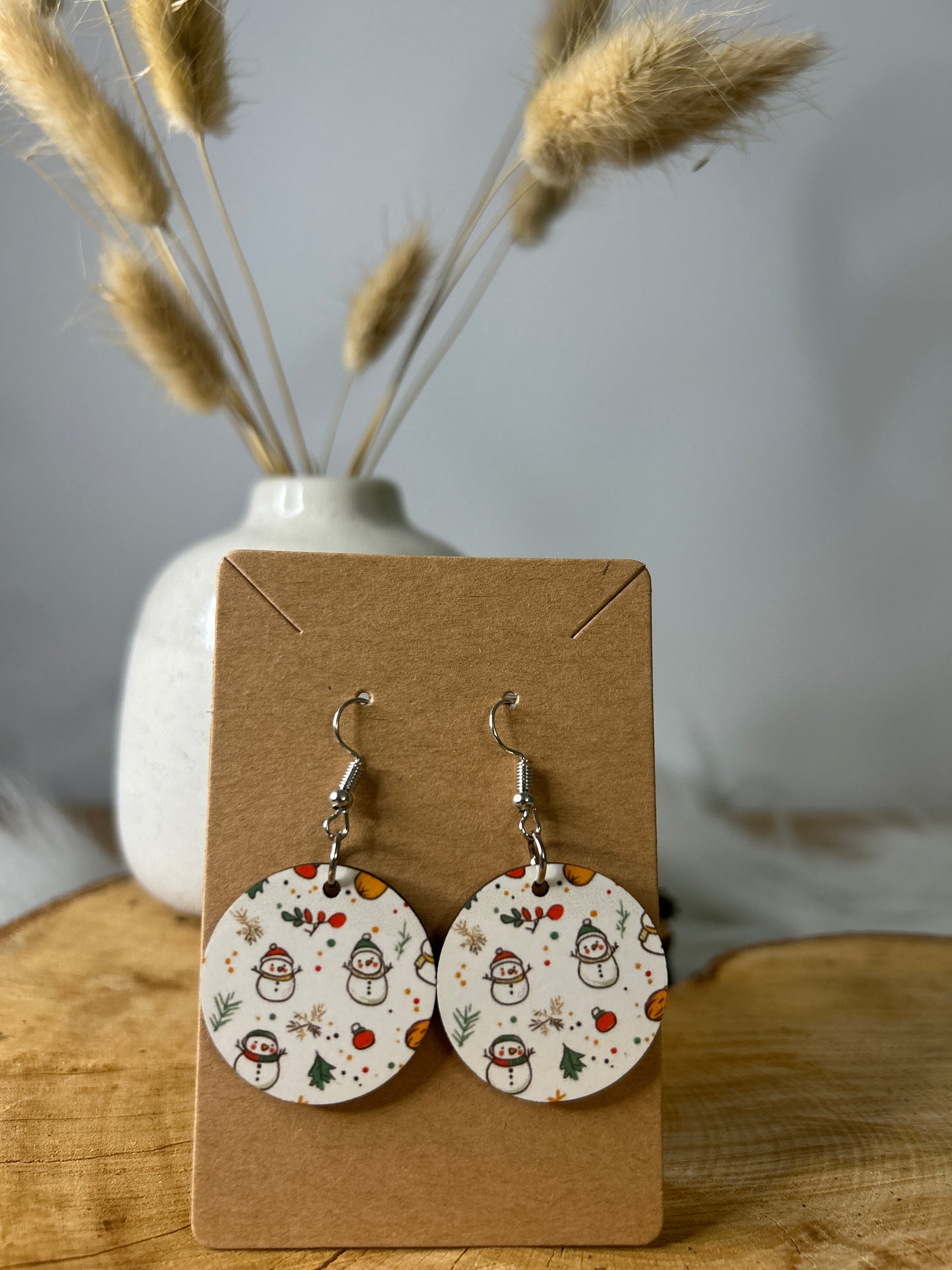 Boucles d'oreilles bonhommes de neige